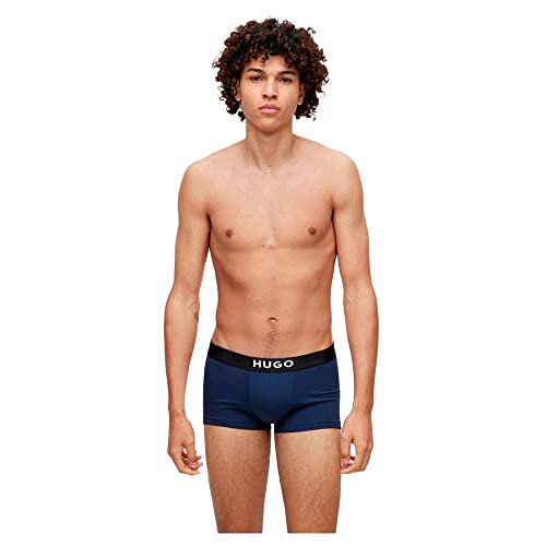 HUGO Herren Trunk Brother Pack Zweier-Pack Boxershorts aus Stretch-Baumwolle mit Logo am Bund Hellblau XXL von HUGO