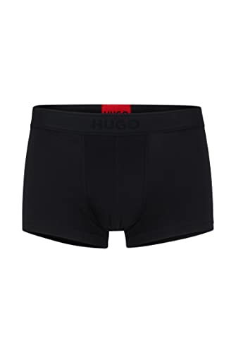 HUGO Herren Trunk Excite Eng anliegende Boxershorts aus Stretch-Baumwolle mit kurzem Bein, mittlerer Bundhöhe und Filzstift-Logo Schwarz XL von HUGO