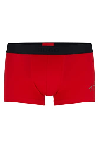 HUGO Herren Trunk Excite Boxershorts aus Stretch-Baumwolle mit mittlerer Bundhöhe und handgeschriebenem Logo Rot XL von HUGO