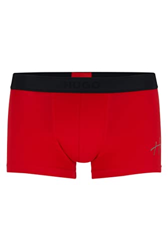 HUGO Herren Trunk Excite Boxershorts aus Stretch-Baumwolle mit mittlerer Bundhöhe und handgeschriebenem Logo Rot XXL von HUGO