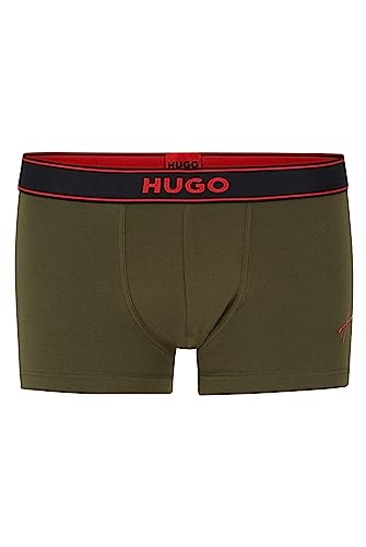 HUGO Herren Trunk Excite Eng anliegende Boxershorts aus Stretch-Baumwolle mit handgeschriebenem Logo Hellgrün M von HUGO