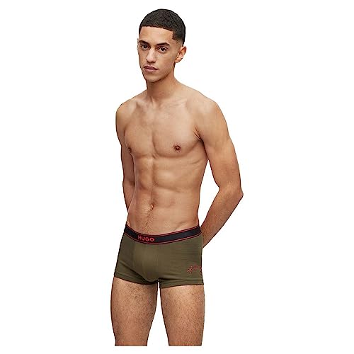 HUGO Herren Trunk Excite Eng anliegende Boxershorts aus Stretch-Baumwolle mit handgeschriebenem Logo Hellgrün XL von HUGO