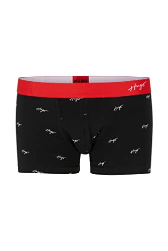 HUGO Herren Trunk Individual Boxershorts aus Stretch-Baumwolle mit niedriger Bundhöhe und handgeschriebenen Logos Gemustert S von HUGO