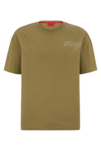 HUGO Herren Unite T-Shirt Pyjama-Shirt aus Super-Stretch-Gewebe mit Logo Hellgrün S von HUGO