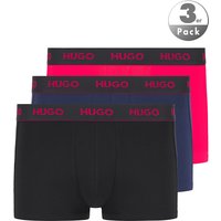HUGO Herren Trunks blau Baumwolle unifarben von HUGO