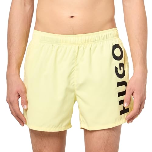 HUGO Herren Vertical Logo Swim Trunks Badehose, zitronengelb, XL von HUGO