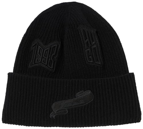 HUGO Herren Xon Beanie, Black1, Einheitsgröße EU von HUGO