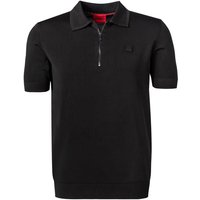 HUGO Herren Zip-Polo schwarz von HUGO