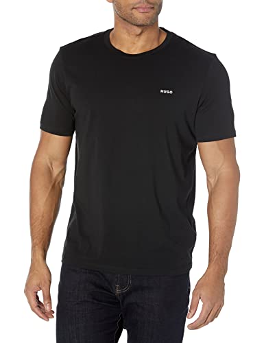 HUGO Herren kleinem Logo T-Shirt, Schwarzes Öl, Mittel von HUGO