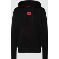 HUGO Hoodie mit Label-Patch Modell 'Daratschi' in Black, Größe M von HUGO