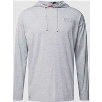 HUGO Hoodie mit Label-Print Modell 'Unite' in Mittelgrau Melange, Größe XL von HUGO