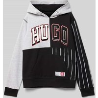 HUGO Hoodie mit Label-Print in Black, Größe 164 von HUGO