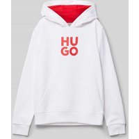 HUGO Hoodie mit Label-Print in Weiss, Größe 152 von HUGO