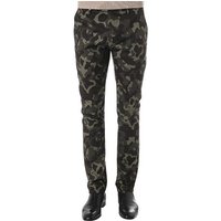 HUGO Herren Hose grün Baumwolle camouflage Slim Fit von HUGO