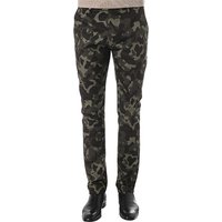 HUGO Herren Hose grün Baumwolle camouflage Slim Fit von HUGO