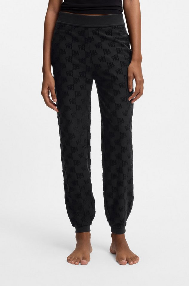 HUGO Jogginghose TERRYMONOGRAM aus Baumwoll-Mix mit Allover-Logo-Muster, elatstischer Bund von HUGO