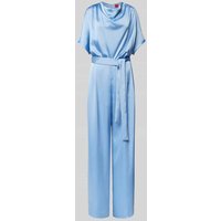 HUGO Regular Fit Jumpsuit aus Satin Modell 'KASMINA' in Hellblau, Größe 40 von HUGO