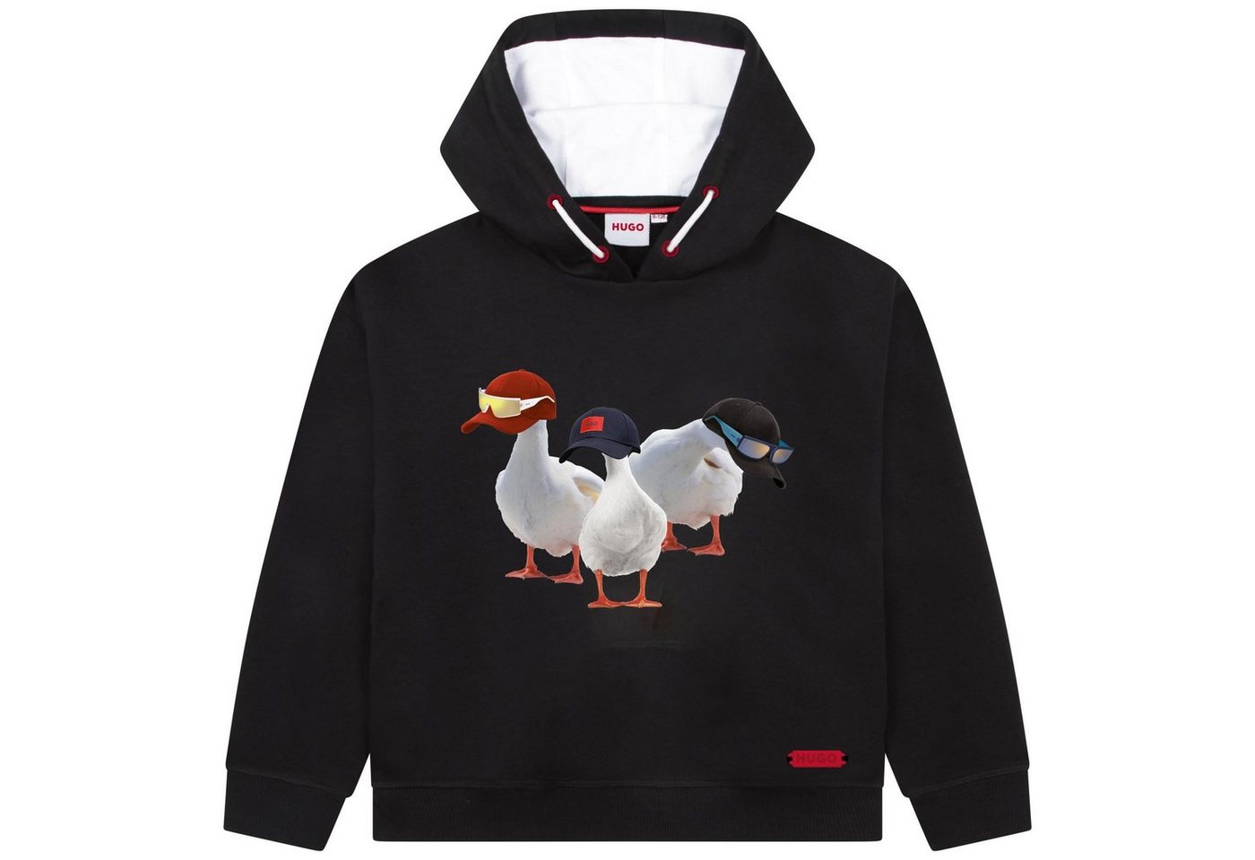 HUGO Kapuzenpullover HUGO Kids Hoodie Kapuzensweatshirt mit Vogelmotiv Größen von HUGO