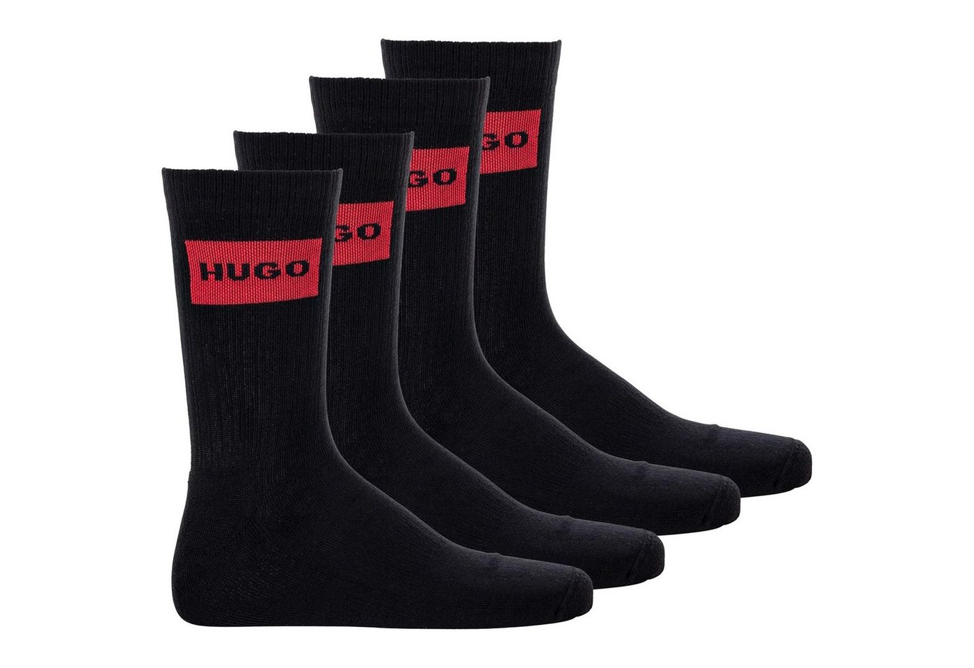 HUGO Kurzsocken Herren Socken, 4er Pack - QS RIB LABEL CC, kurz von HUGO