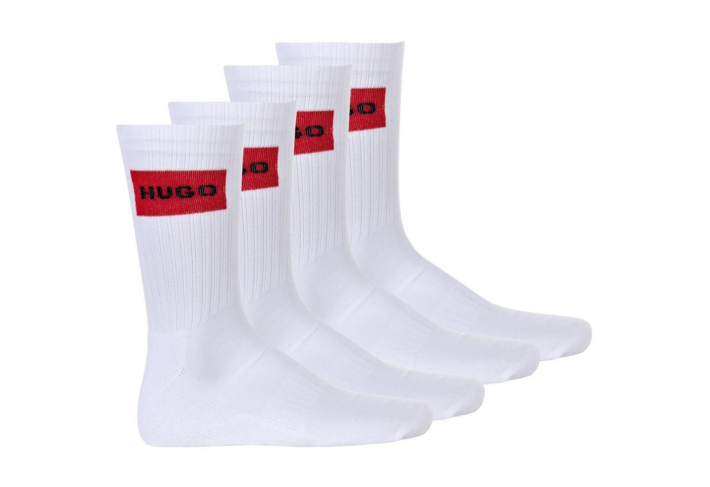 HUGO Kurzsocken Herren Socken, 4er Pack - QS RIB LABEL CC, kurz von HUGO