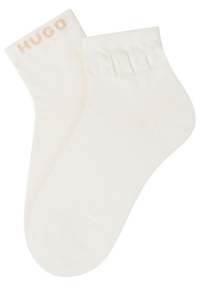 HUGO Kurzsocken MESH LOGO (2-Paar) Einsätze aus halbtransparenten Netzgewebe von HUGO