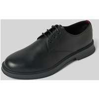 HUGO Lederderby mit Blockabsatz Modell 'Lenner' in Black, Größe 42 von HUGO