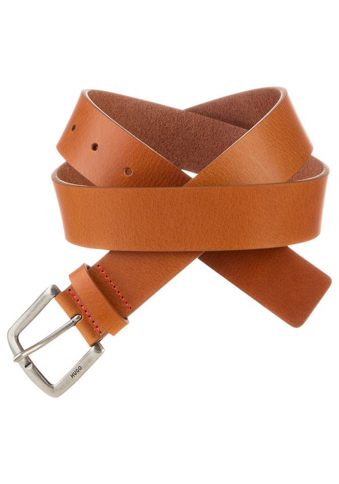 HUGO Ledergürtel Gordy Sz35 mit Logoprägung an der Schließe von HUGO