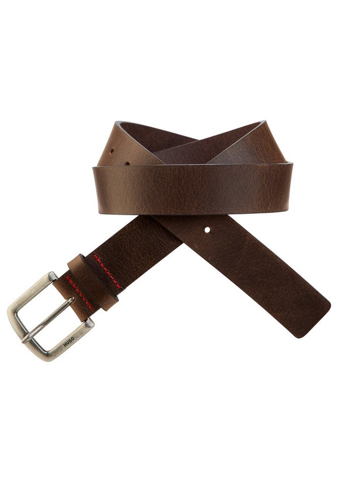 HUGO Ledergürtel Gordy Sz35 mit Logoprägung an der Schließe von HUGO