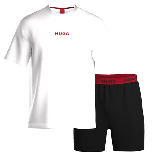HUGO Linked Short Set mit Logoprint, Natural, L von HUGO
