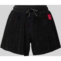HUGO Loose Fit Shorts mit Label-Patch Modell 'BONNIE' in Black, Größe S von HUGO