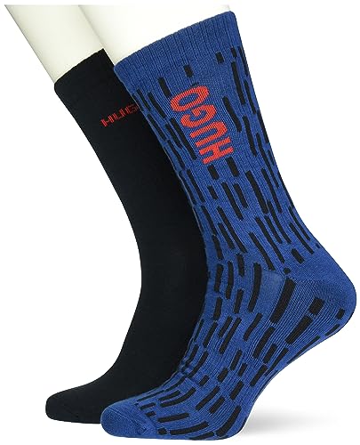 HUGO Men's 2P RS Rib RAIN CC Regular Socks, Navy417, 35-38 von HUGO