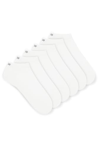 HUGO Herren 6P AS UNI CC Knöchellange Socken mit Logo-Details im Sechser-Pack Weiß 43-46 von HUGO