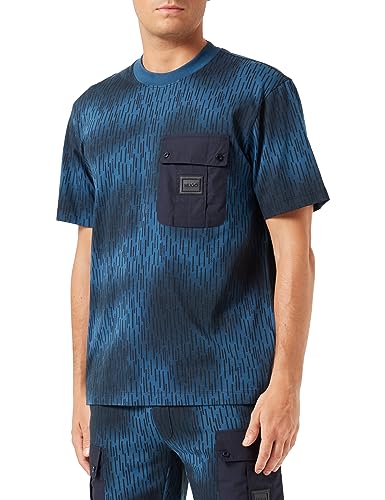 HUGO Men's Dengduang T_Shirt, Dark Blue405, L von HUGO