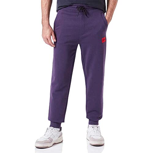 HUGO Herren Jersey Trouser, Straight, Dark Purple509, M von HUGO
