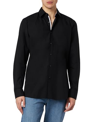 HUGO Men's Ekoy Shirt, Black1, 41 von HUGO