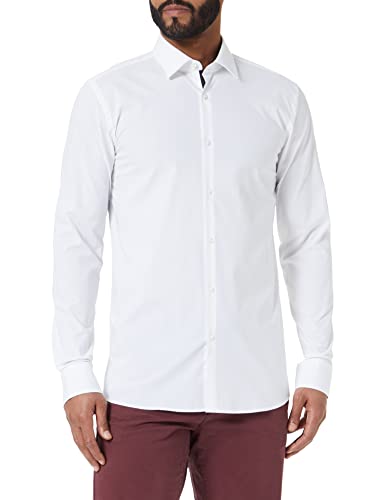 HUGO Men's Ekoy Shirt, Open White199, 45 von HUGO