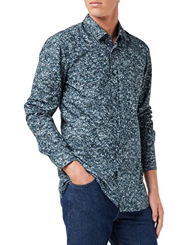 HUGO Men's Elisha02 Shirt, Dark Blue404, 44 von HUGO