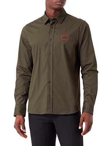 HUGO Men's Emero Shirt, Dark Green303, XS von HUGO