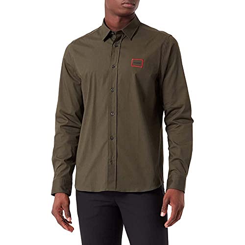 HUGO Men's Emero Shirt, Dark Green303, XXL von HUGO