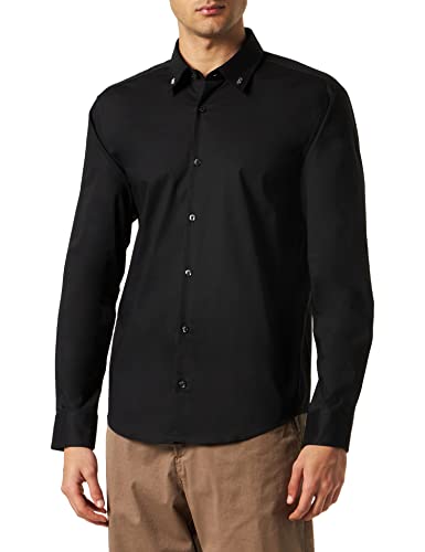 HUGO Men's Ermo Shirt, Black1, L von HUGO