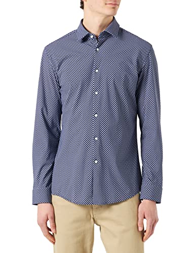 HUGO Men's Kenno 2 Shirt, Dark Blue405, 37 von HUGO