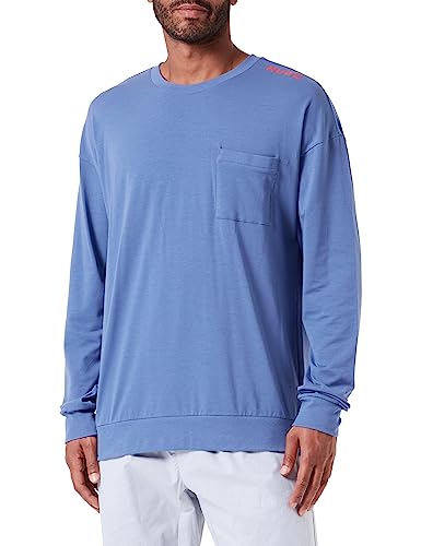 HUGO Men's Labelled LOUNGEW_Sweatshirt, Open Blue479, M von HUGO