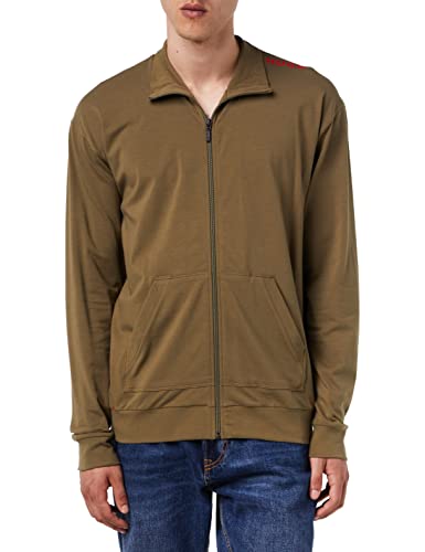 HUGO Men's Labelled Zip Loungewear_Jacket, Open Green345, L von HUGO