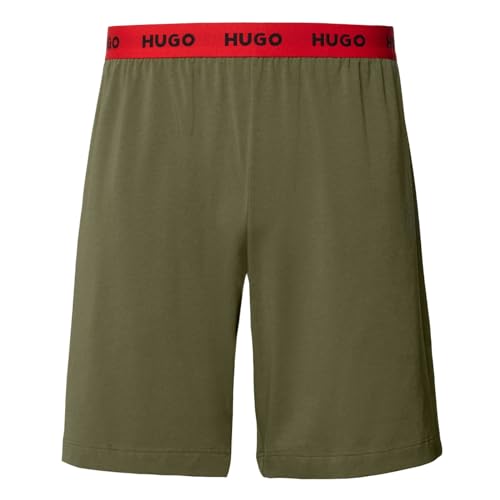 HUGO Men's Linked Pant Pyjama Short, Open Green345, L von HUGO