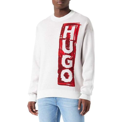 HUGO Men's Sohugoh Knitted_Sweater, Light/Pastel Green333, XXL von HUGO