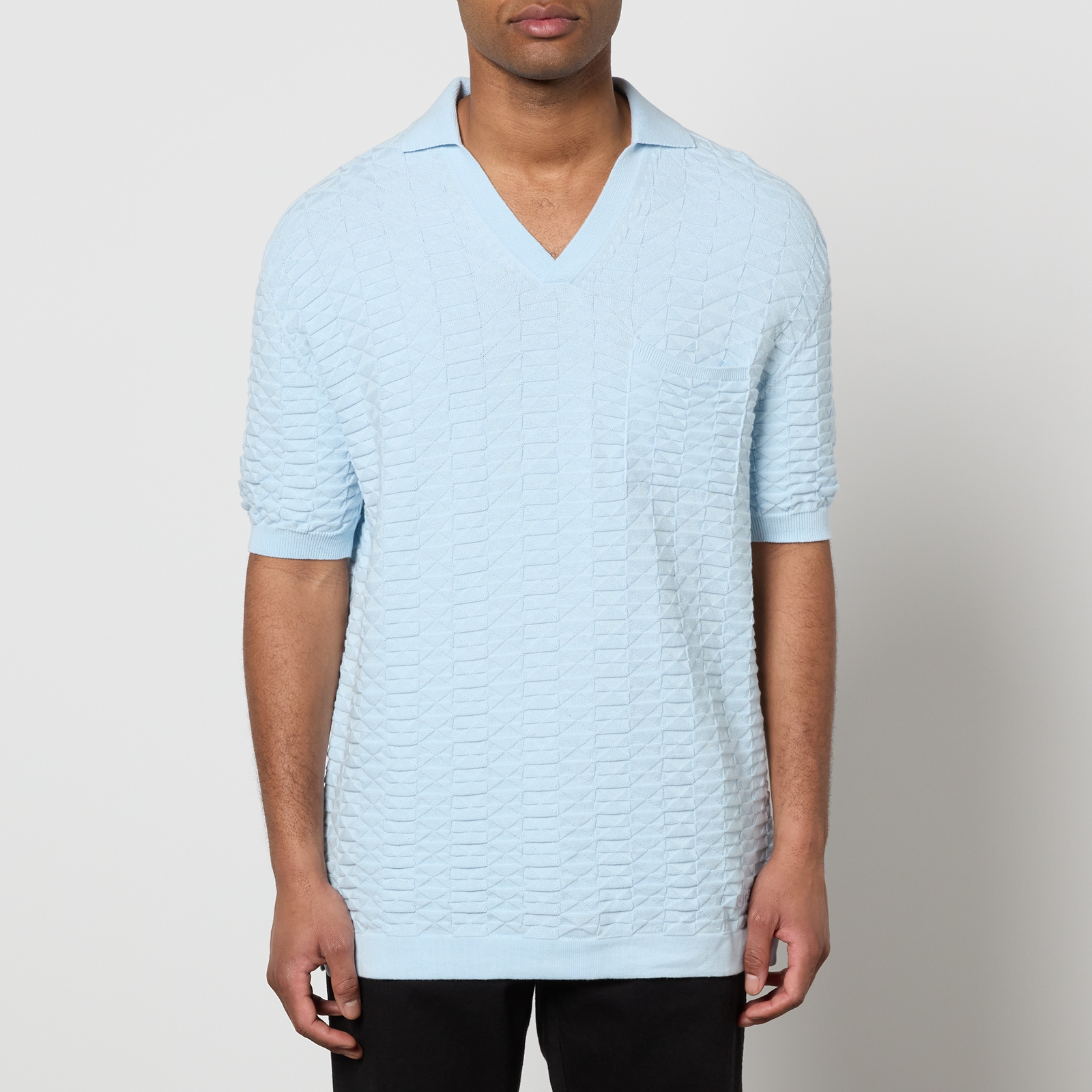 HUGO Spato Jacquard-Knit Cotton Polo Shirt - M von HUGO