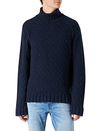 HUGO Men's Steed Knitted_Sweater, Navy410, L von HUGO