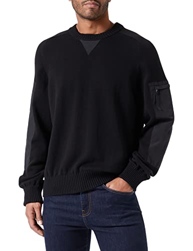HUGO Men's Sutil Knitted_Sweater, Black1, XL von HUGO