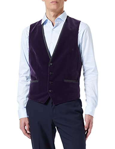 HUGO Men's Vin231 Waistcoat, Dark Purple509, 44 von HUGO