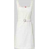 HUGO Minikleid mit Taillengürtel Modell 'Kamena' in Weiss, Größe 32 von HUGO